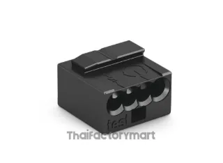 MICRO PUSH WIRE® connector for junction boxes; for solid conductors; 0.8 mm Ø; 4-conductor; dark gray housing; light gray cover; Surrounding air temperature: max 60°C; 0,80 mm²; dark gray