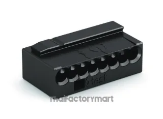MICRO PUSH WIRE® connector for junction boxes; for solid conductors; 0.8 mm Ø; 8-conductor; dark gray housing; light gray cover; Surrounding air temperature: max 60°C; dark gray