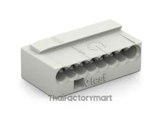 MICRO PUSH WIRE® connector for junction boxes; for solid conductors; 0.8 mm Ø; 8-conductor; light gray housing; light gray cover; Surrounding air temperature: max 60°C; light gray